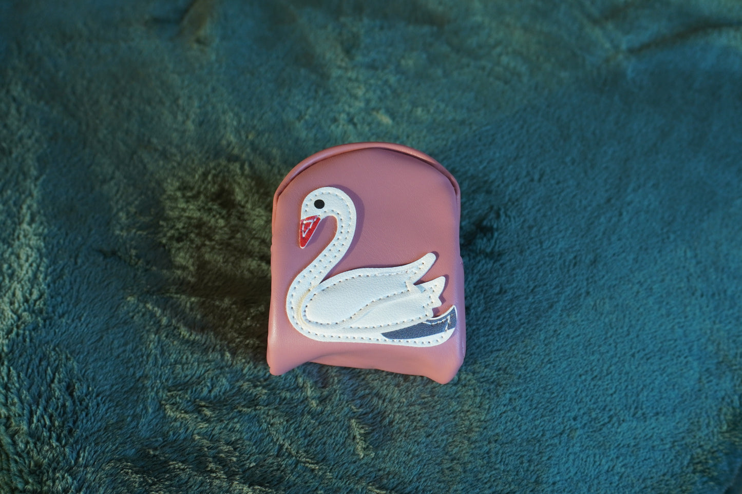 Leather Swan Mini Coin Keychain Swan Luxury Goods